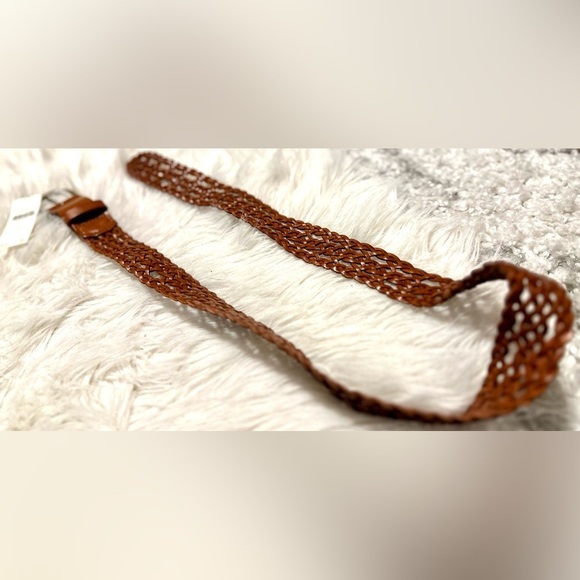 RARE ANTHROPOLOGIE NWT Braided Leather Belt- Brown—S main image 8